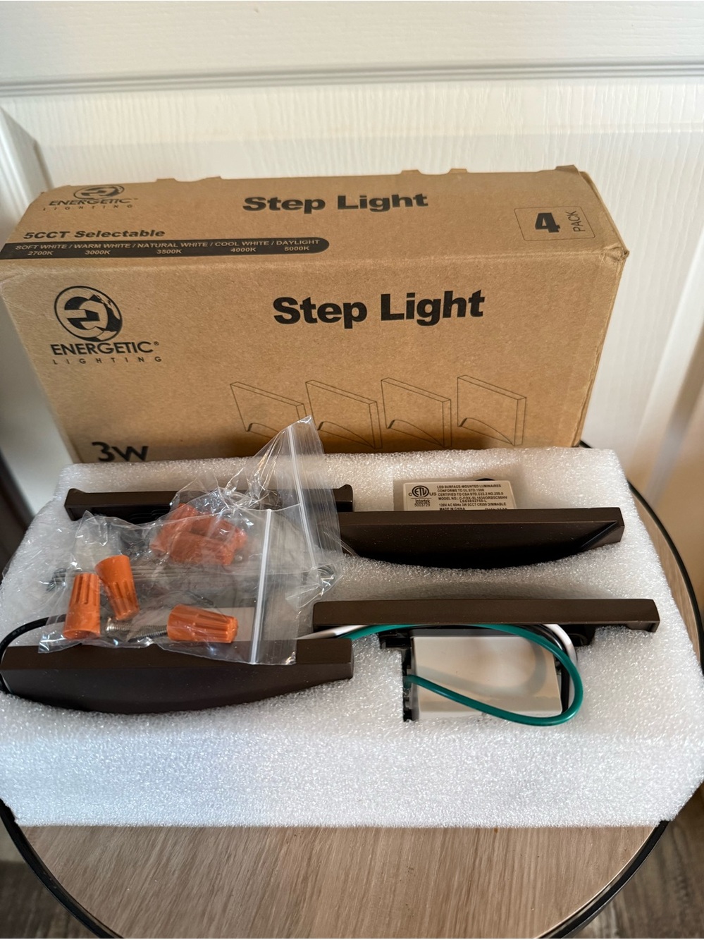 Energetic Lighting 4-Pack Step Lights (hard wire-NOT solar) bronze in color-NIB